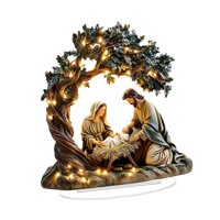 Magideal - Decoración De Belén 2D, Decoración De Belén Acrílico, Obra De Arte, Adorno Rústico De Escritorio Para Chimenea, Estantería, Sala De Estar, Vacaciones 176 Cm X 20 Cm