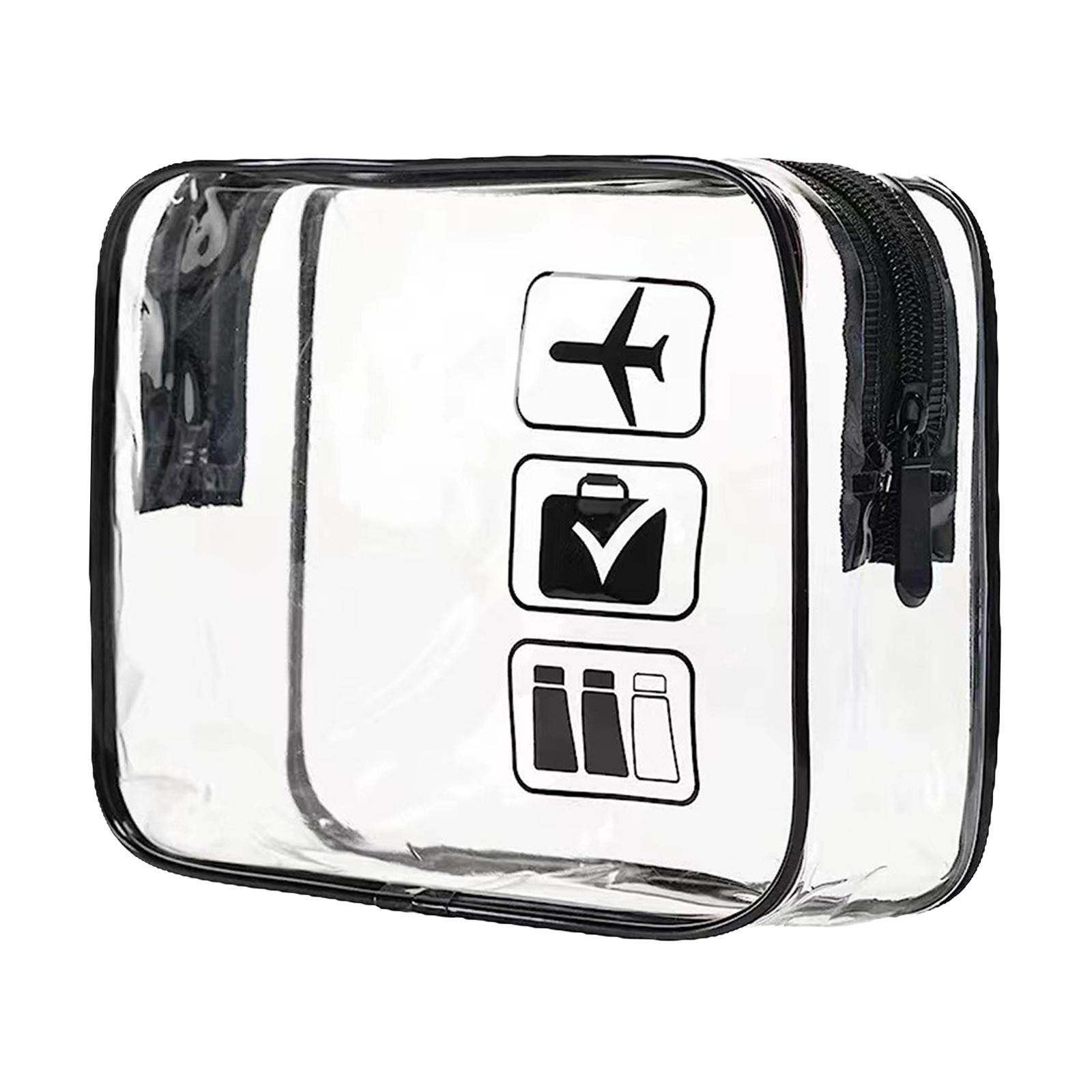 Ioensy - Bolsa De Maquillaje Transparente Para Artículos Esenciales, Viaje, Baño, Negro