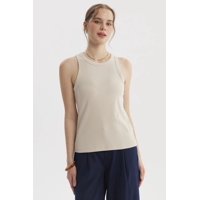 Fashionspark - Polera Peto Mujer Básico Liso Rib Arena