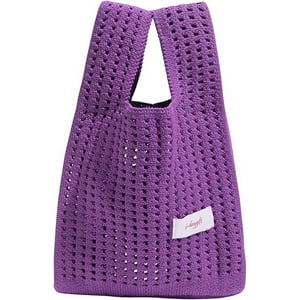 Veat00L - Bolsos De Punto Huecos Para Mujeres, Bolsos De Punto Pequeños, Estilo Casual, Estampado Plano, Ganchillo, Artículos De Moda