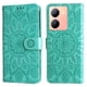 thumbnail image 3 of Funda tipo cartera FOXDOCK para Vivo Y36 4G/5G , diseño girasol en relieve, cuero PU, cierre magnético, soporte y tarjetero, 3 of 5