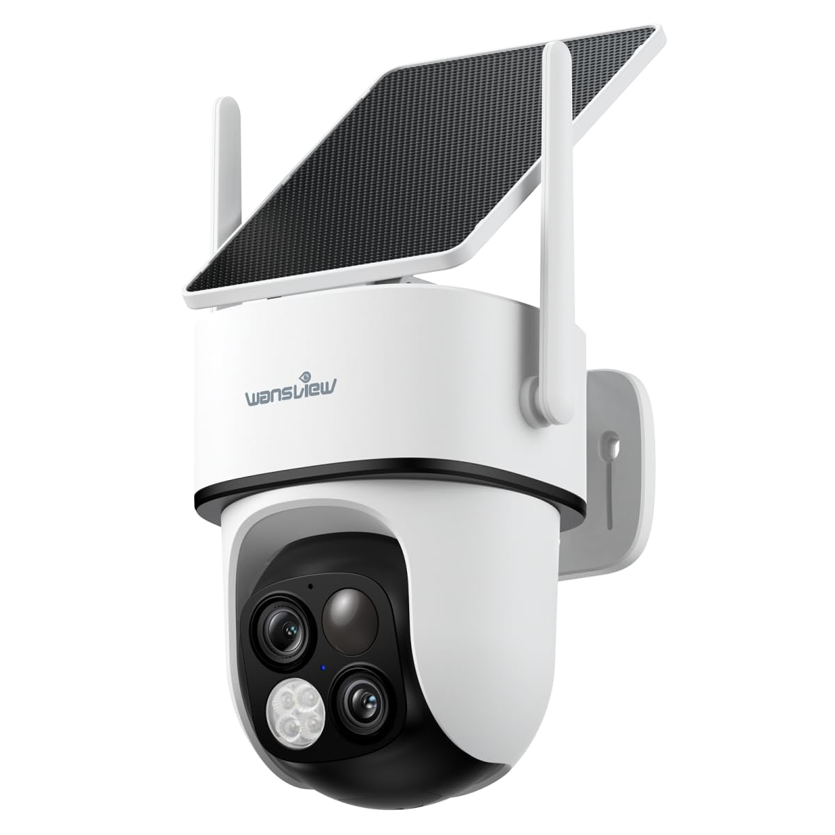 Cámara Solar Exterior Wansview B7 2k Con Doble Lente Wifi