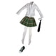 thumbnail image 3 of 1/6 Estudiante Uniforme Camisa Falda Zapatos De Lona Para 12 "Mujer Verde + Negro, 3 of 3