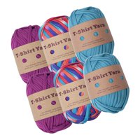 Magideal - Hilo Para Tejer Camisetas, 6 Uds., Suave, Lavable A Mano, Bolsa De Hilo Para Tejer, Suministros Para , Alfombras, Cojines, Tapicería, Sombreros Estilo C