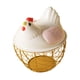 thumbnail image 4 of Cesta Para Huevos De Gallina, Bonita Cesta De Alambre De Metal Para Guardar Huevos De Gallina Para Encimera, Color Rosa Y Dorado, 4 of 5