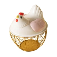 Bothyi - Cesta Para Huevos De Gallina, Bonita Cesta De Alambre De Metal Para Guardar Huevos De Gallina Para Encimera, Color Rosa Y Dorado