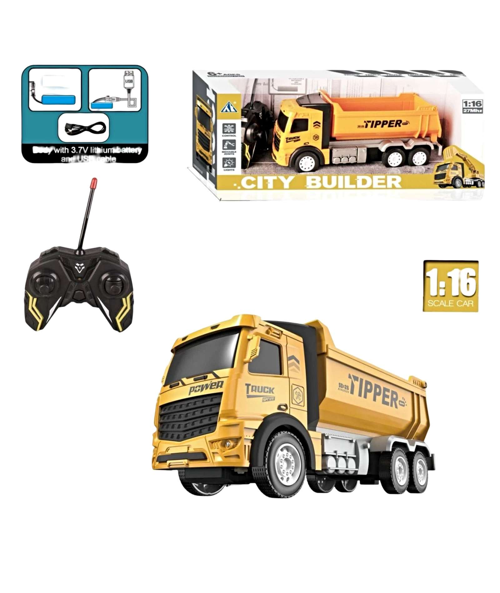 Ali Chile - Volqueta Recargable Con Control Remoto