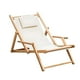 thumbnail image 1 of Silla De Playa Reposera Plegable De Lona Y Madera Exteriores - Blanco, 1 of 6