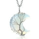 thumbnail image 1 of HESHPAWS Árbol de la vida collar de collar de alambre envuelto de luna creciente colgante de piedra de la luna creciente colgante,7 Chakra collar de joyería de cristal de curación para mujeres, 1 of 2