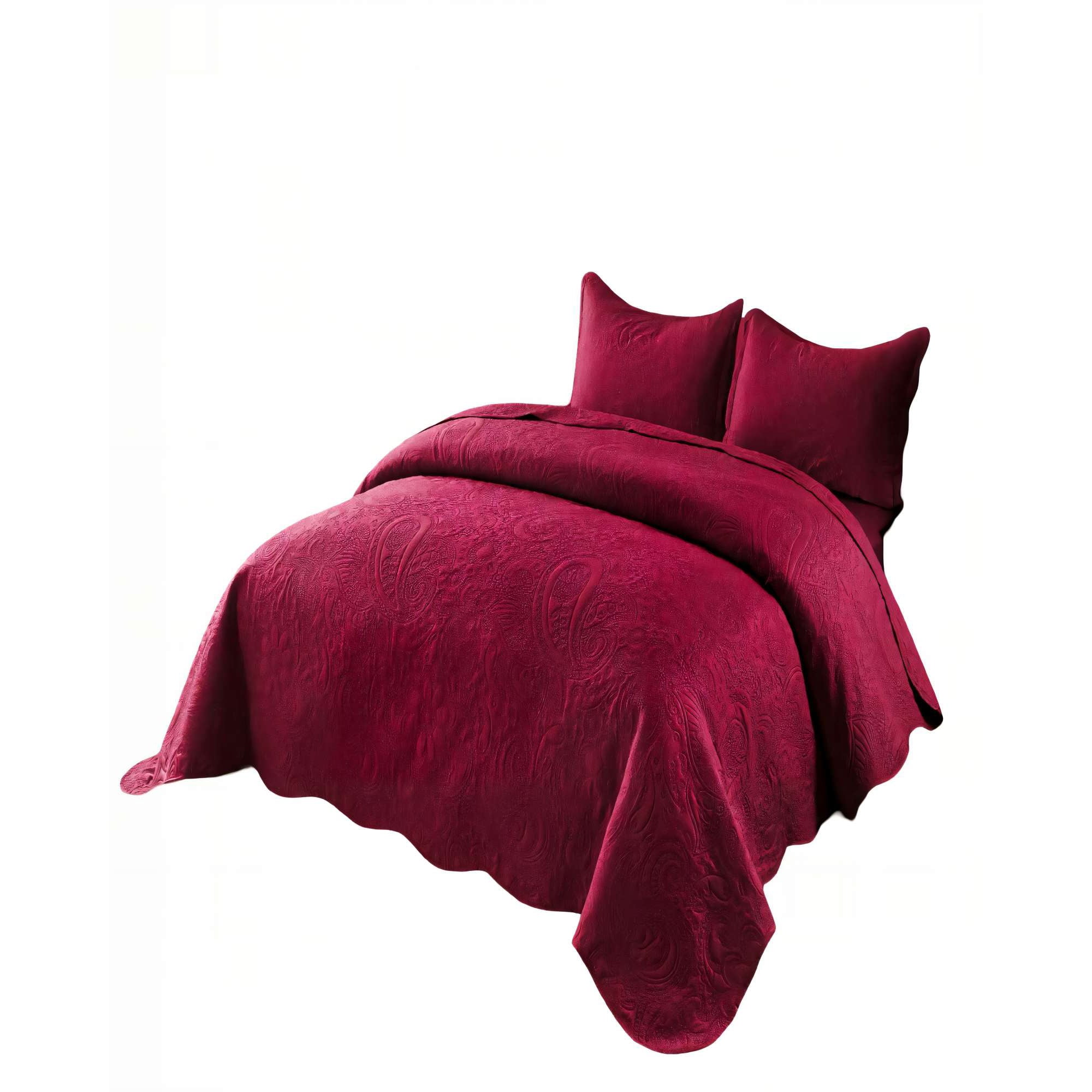 Genérico - Quilt Cubrecama De Verano 2 Plazas Con Relieve Color Rojo