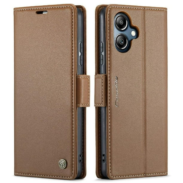 CaseMe tipo cartera Samsung Galaxy A06 con cierre magnético, RFID, tarjetero, soporte, carga inalámbrica