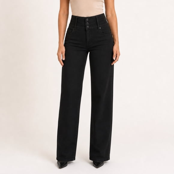 Jeans Recto Pretina Alta 3 Botones J9301