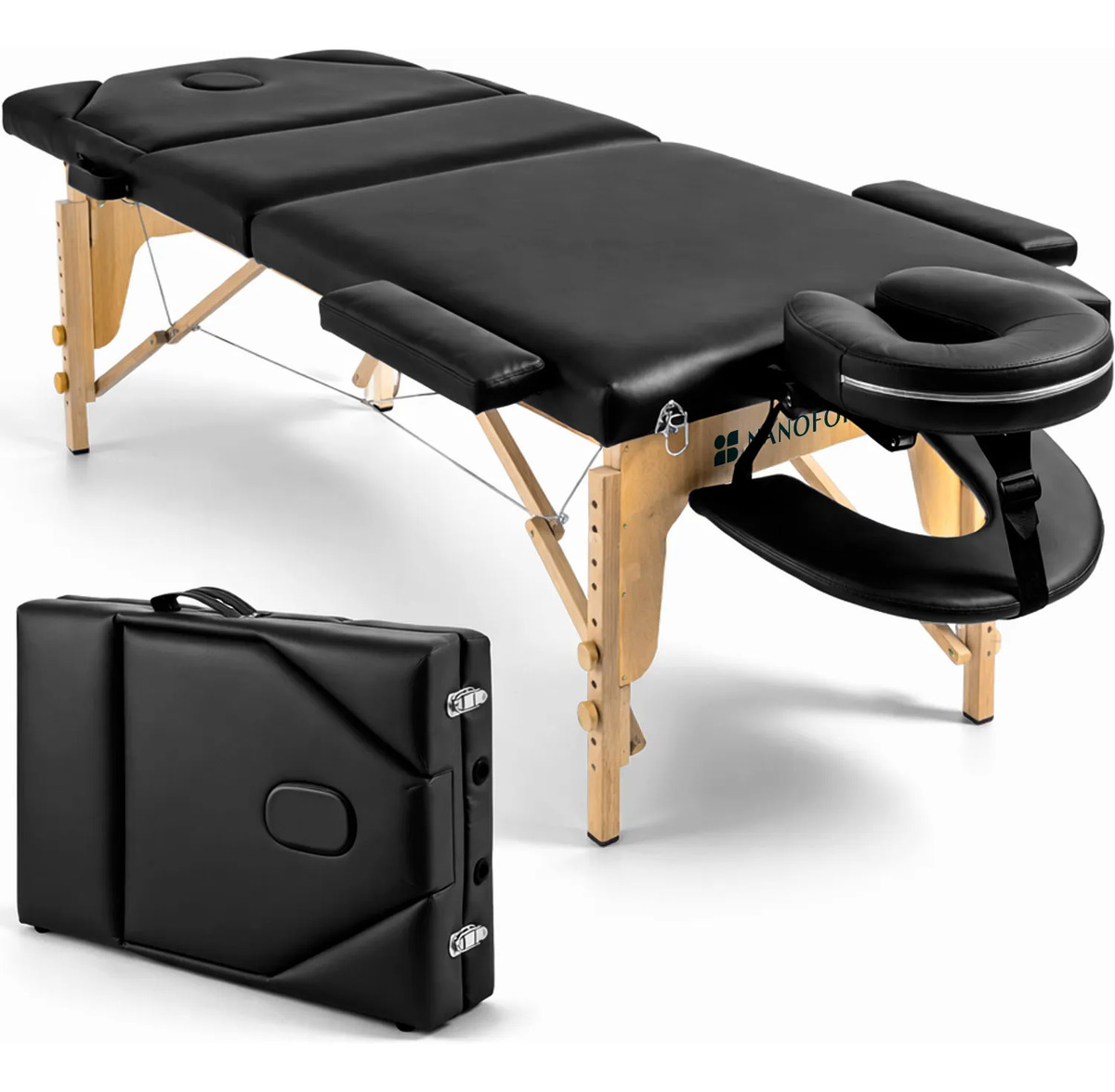 Nanofort - Camilla Masaje 3 Cuerpos Portatil Madera