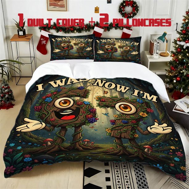 3pcs 67 Digital Elf Printed Bedding Set Soft Duvet Cover with 2 Pillowcases All Season Comfort