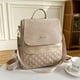 thumbnail image 3 of Mochila Cartera Bolso Antirrobo Ecocuero Impermeable Beige 29x28x13 Cm, 3 of 3