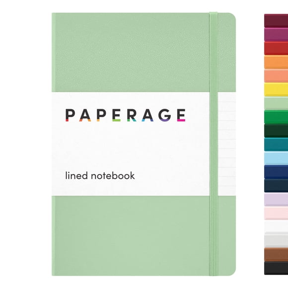 Cuaderno PAPERAGE rayado, 160 páginas, color verde salvia
