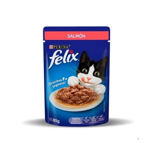 Sobres De Alimento Húmedo Felix Para Gatos 15 Un. (Sabor Salmón)