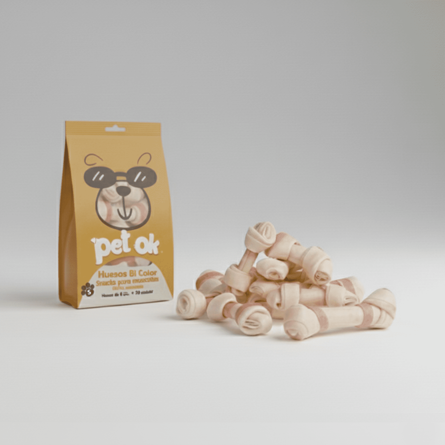 Pet Ok - Huesito Sabor Carne Para Perro Pequeño 20 Unidades