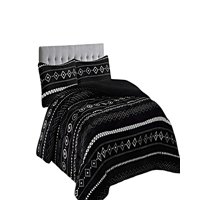 Genérico - Set Cobertor De Invierno Plush 1.5 Plaza 180X200Cm Negro 3