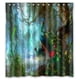thumbnail image 1 of Cortina de ducha con dos pavos reales en busca de aceite comestible, juego de cortinas de baño con ganchos, tamaño 66 x 72 pulgadas, 1 of 3