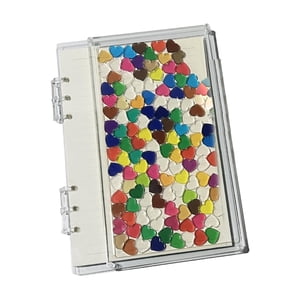 Magideal - Cuaderno De Diario De Páginas Sueltas, Cuaderno Acrílico, Hojas De Repuesto, Papelería Artesanal, 6 Agujeros Para Dibujo En Casa, Estudiantes, Escuela Corazón A5