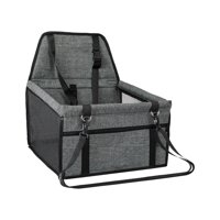 Ioensy - Asiento De Coche Para Perros Cómodo Asiento De Seguridad Portátil Para Perros Gatos Suministros Para Mascotas Gris Oscuro