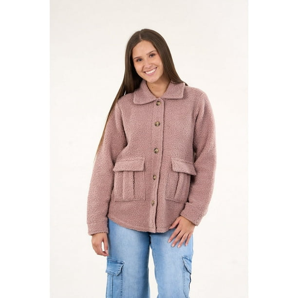 Sobrecamisa Sherpa Con Bolsillos Cargo Mujer