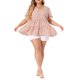 thumbnail image 4 of Agnes Orinda Blusa de Mujer Talla Grande Boho Floral Cuello en V Mangas con Volantes Blusas Babydoll en Capas 4X Rosa, 4 of 8