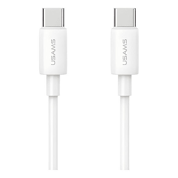 Cable USB tipo c a USB c 60 w largo 1 metro usams Blanco