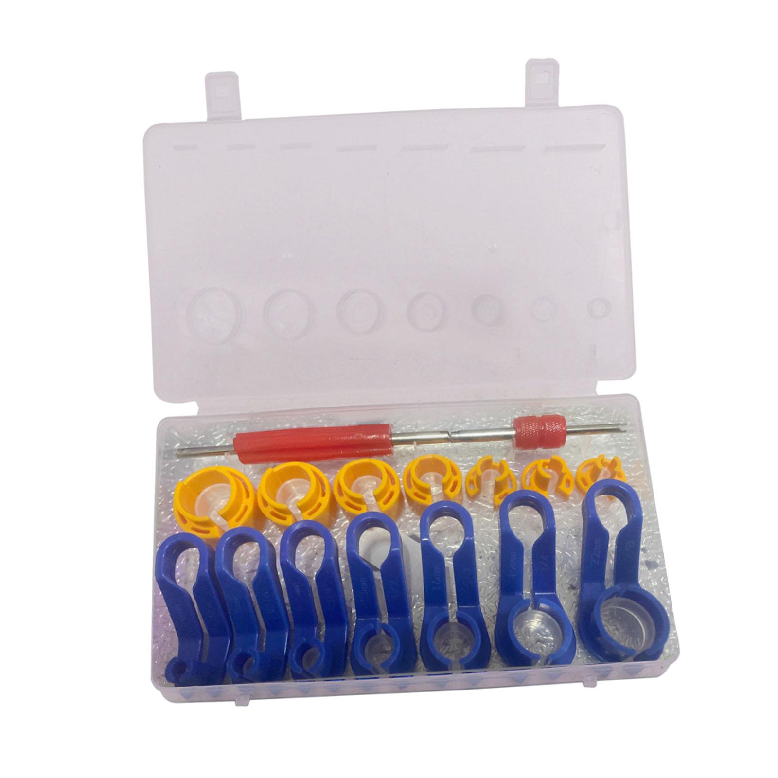 Magideal - 16 Piezas Herramienta De Desconexión De Línea De Combustible De Ca Para Automóvil 7 Tamaños Línea De Enfriador De Aceite De Transmisión Duradera Sumin Caja De Polipropileno