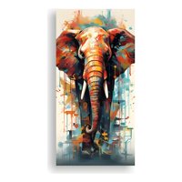 Genérico - Cuadro Elefantes Abstractos 25X50 Cm