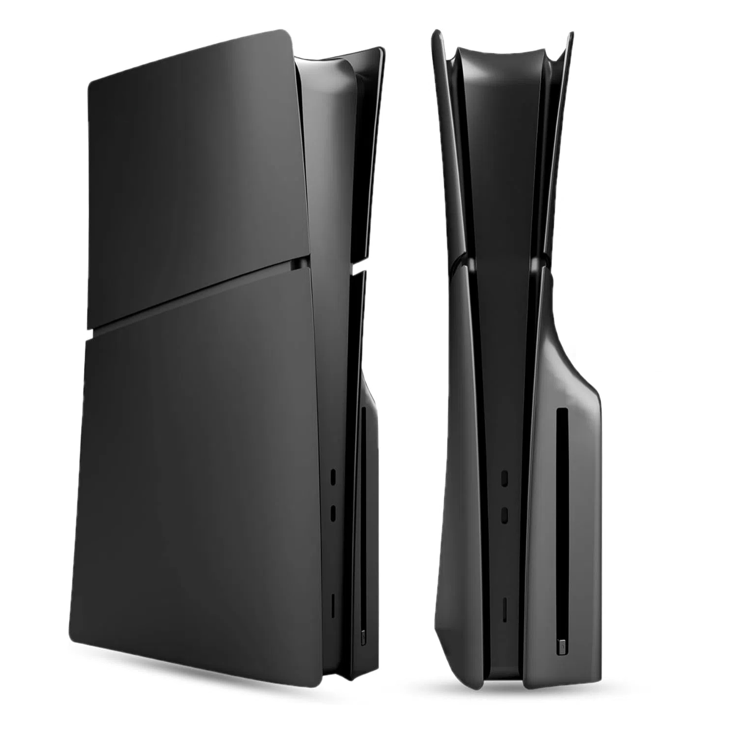 Genérico - Faceplate Para Ps5 Slim Disc Edition - Abs Cover Plate Matte Skin, Incluye 2 Fundas De Silicona Para El Mando Para Mayor Protección-Negro