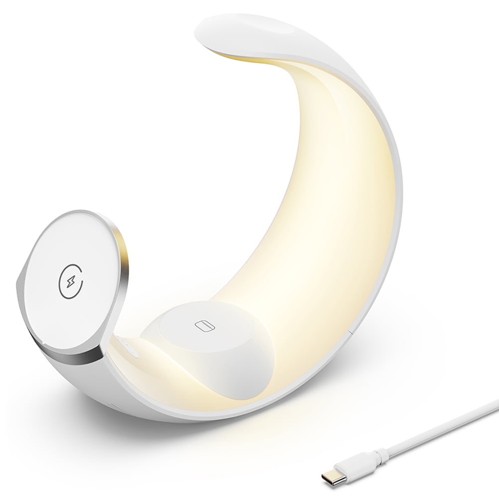 Genérico - Cargador Inalámbrico Magnético 4 En 1 Para Airpods/apple Watch/iphone/samsung, Luz Nocturna Rgb Para Dormitorio/oficina/casa-blanco