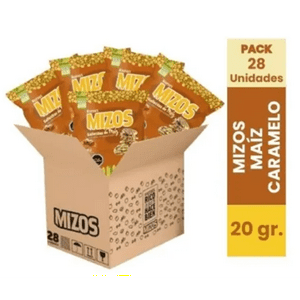 Mizos - Galletas De Maiz Cobertura Sabor Caramelo 20Grs.