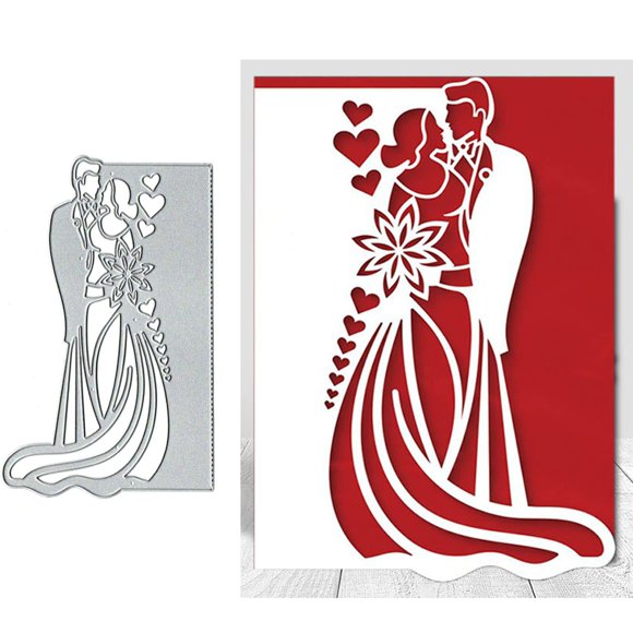 Troqueles Yeyert 13x10 cm Pareja de Boda Plateado