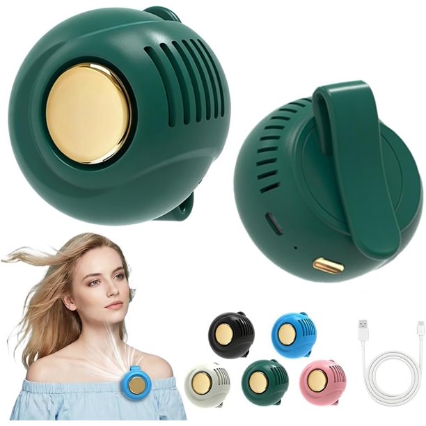 Miniventilador portátil silencioso sin aspas 2 pack clip camisa cintura 3 velocidades exterior