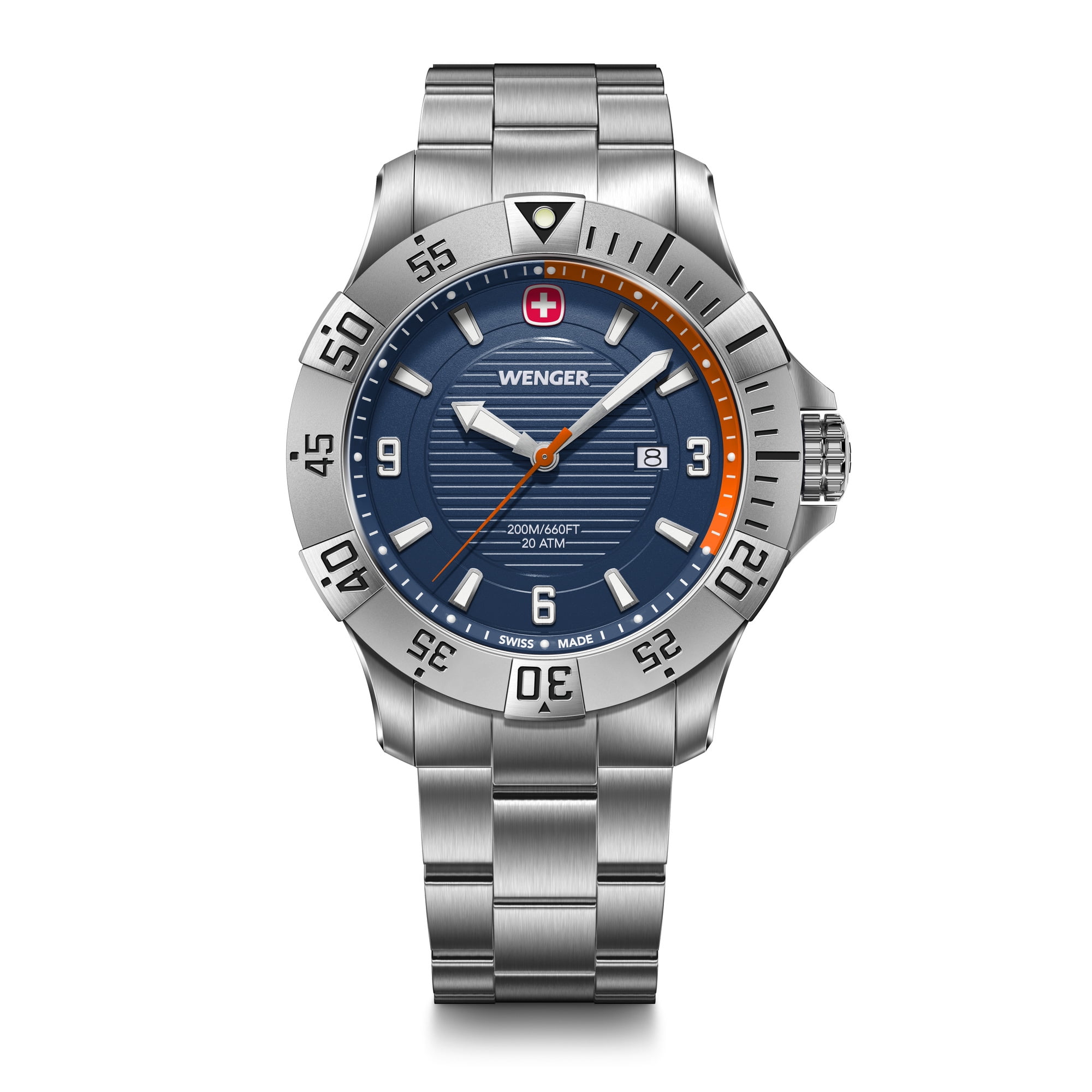 Reloj Seaforce Correa Acero Inox, Dial Azul 43 Mm Wenger