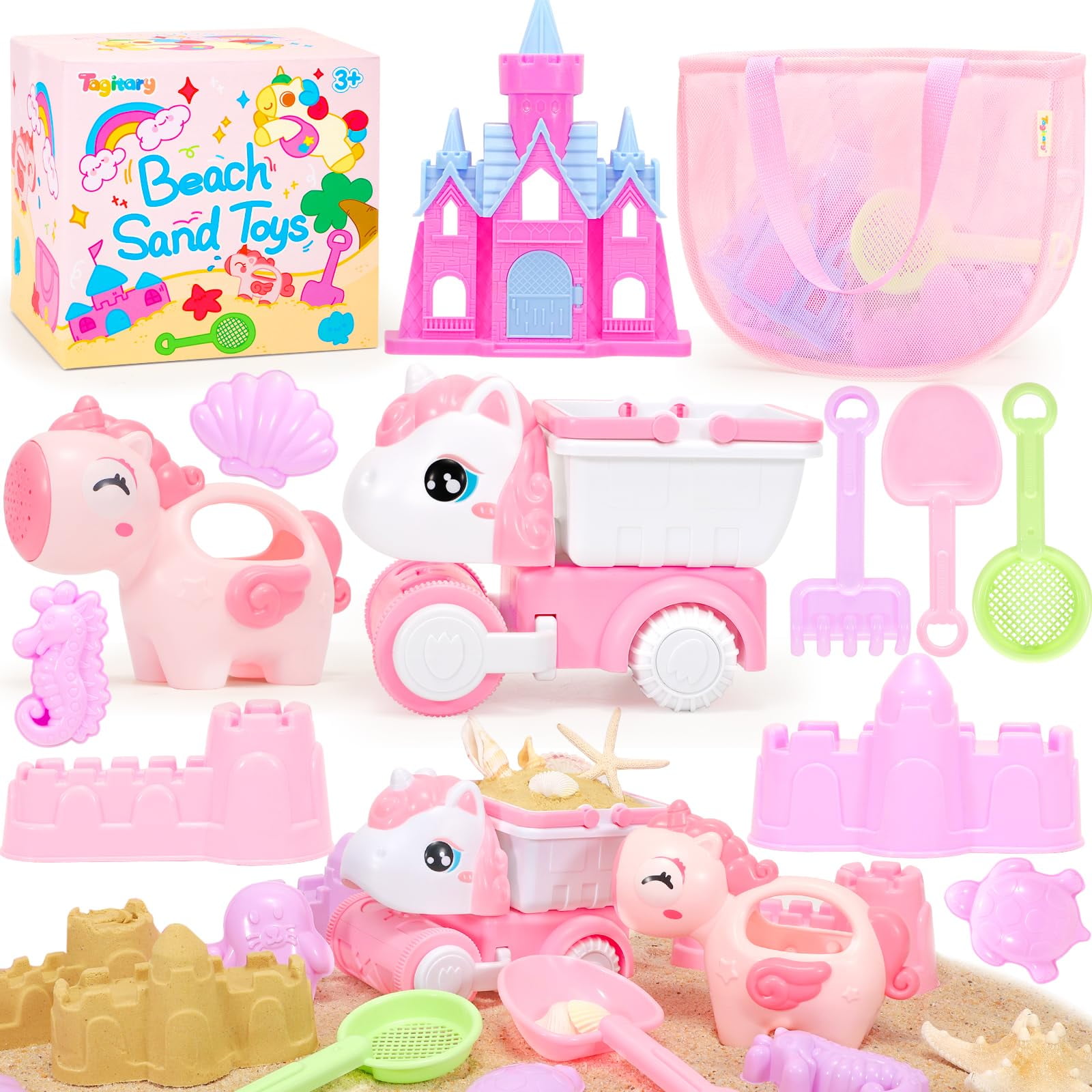 Juguetes De Playa Tagitary Unicorn Sand Con Bolsa De Malla Para Niños