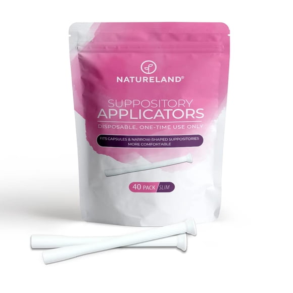 Aplicadores de supositorios vaginales Natureland, paquete de 20
