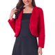 thumbnail image 1 of INSPIRE CHIC Chaqueta corta de mujer de piel sintética con mangas largas y frente abierto Roja XS, 1 of 6