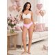 thumbnail image 2 of INSPIRE CHIC Tanga de Mujer con Encaje de Tiro Bajo G-String con Estampado de Corazones Lindo Talla Extra Grande Rosa, 2 of 4