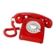 thumbnail image 3 of Teléfono de disco giratorio de estilo vintage, teléfono con cable europeo, estilo años 60, con campana de metal, estilo retro. Rojo, 3 of 5
