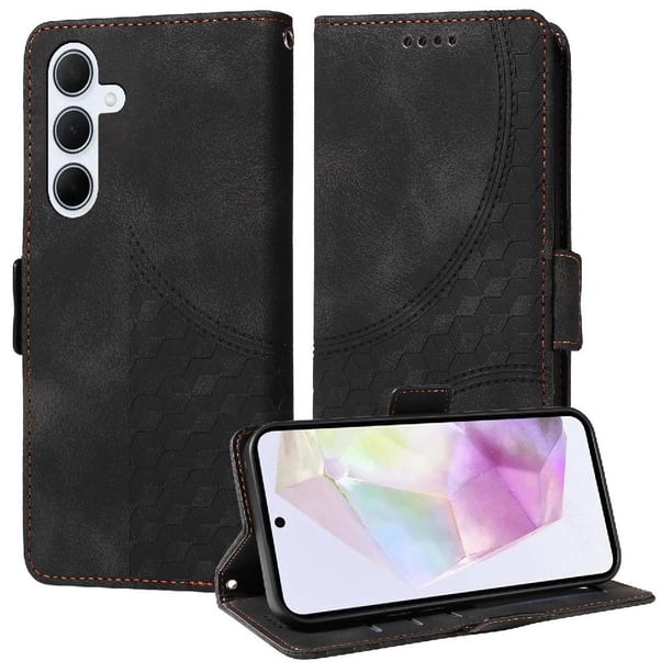Carcasa FOXDOCK Samsung Galaxy M35 de cuero PU, diseño acolchado clásico, protección contra caídas y rayones