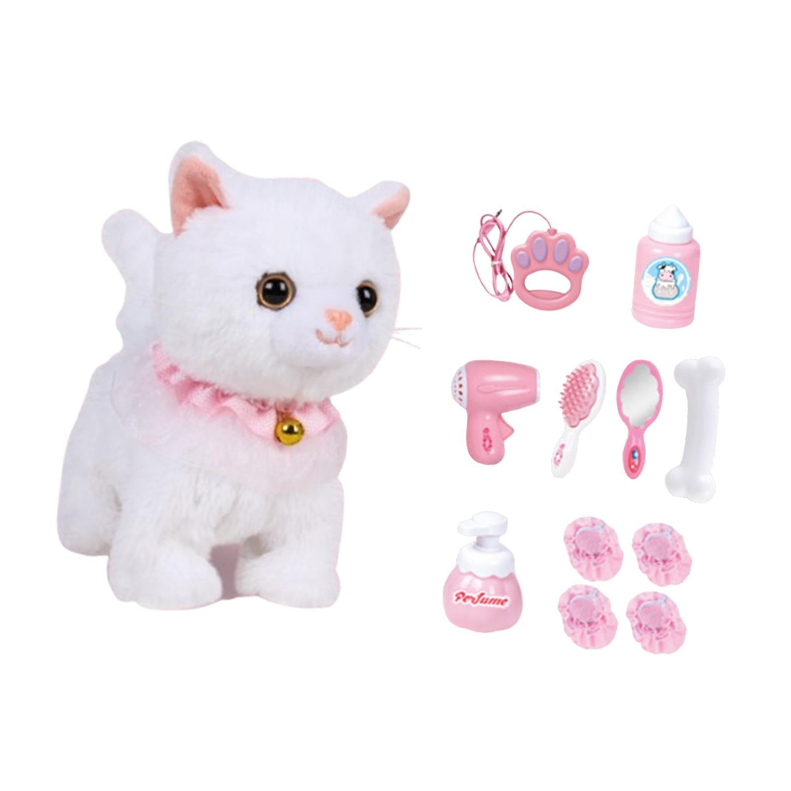 Magideal - Juguete Eléctrico Para Mascotas, Juguete Para Caminar Para Cachorros, Juguetes De Regalo Para Perros, Gatito, Animal De Compañía Interactivo Para Niño Gato Blanco