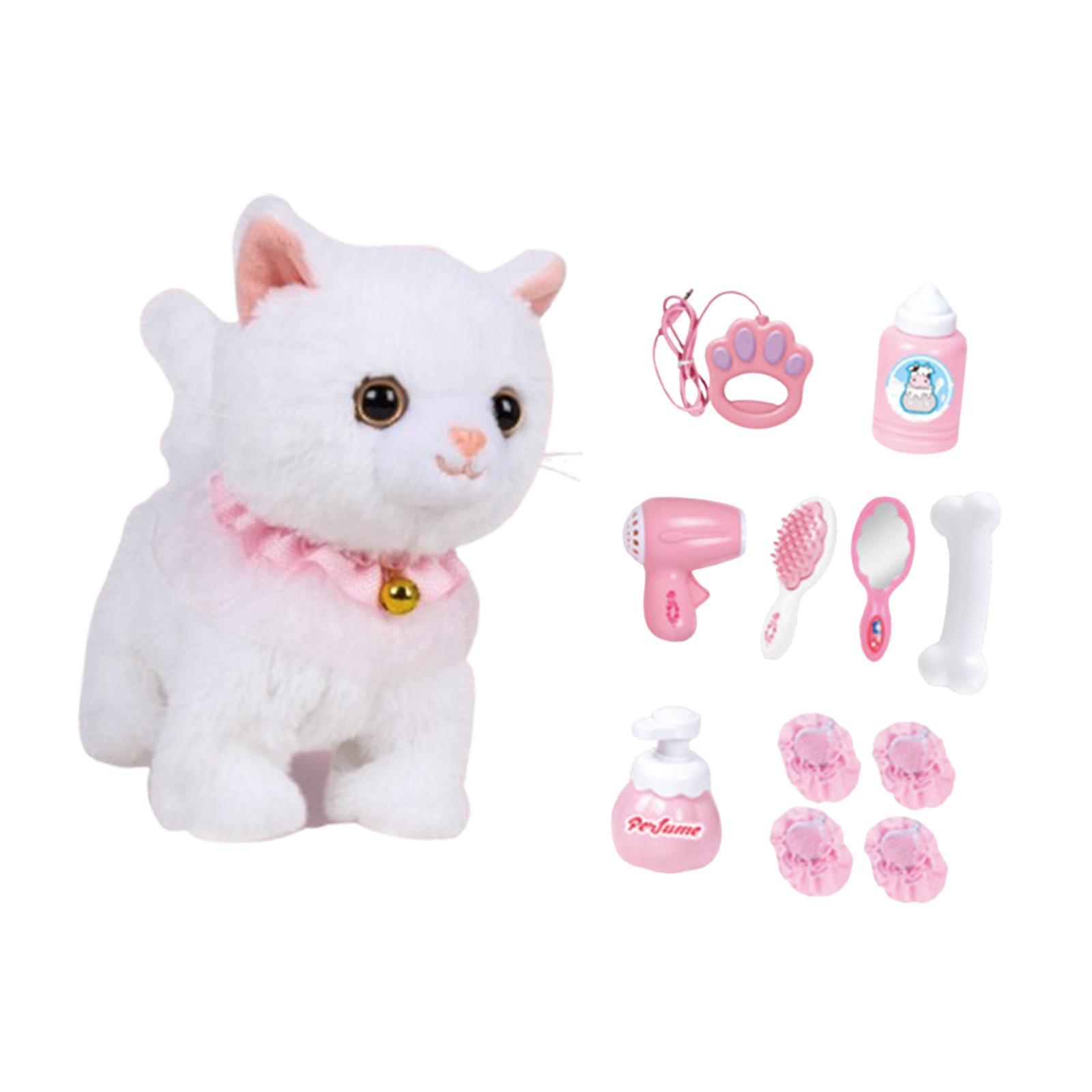 Magideal - Juguete Eléctrico Para Mascotas, Juguete Para Caminar Para Cachorros, Juguetes De Regalo Para Perros, Gatito, Animal De Compañía Interactivo Para Niño Gato Blanco