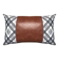 Elizabeth Peper - Funda Cojin Decorativo Ecocuero Gris Y Cafe 50X30