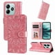 thumbnail image 1 of Funda tipo cartera FOXDOCK para Xiaomi Poco M7 Pro 5G , diseño girasol en relieve, cuero PU, cierre magnético, soporte y tarjetero, 1 of 5