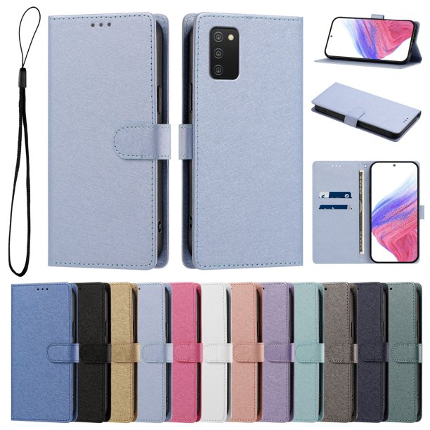 Cartera para Samsung Galaxy A03s con Bolsillo de Tarjetas, Azul Cielo