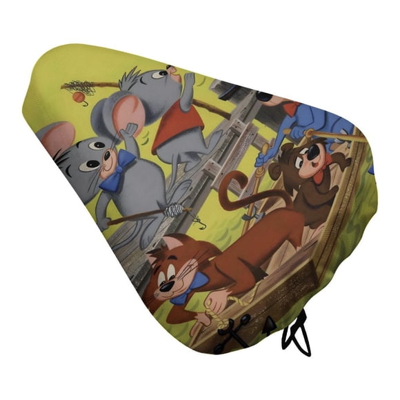 Pixie y Dixie y el Señor Jinks Funda de Asiento de Bicicleta Impermeable, Cojín Elástico Suave, Protector contra Lluvia, Polvo y UV