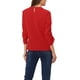 thumbnail image 3 of CURVOSPORT Blusa Elegante para Mujer Camisa de Trabajo Oficina con Fruncido Frontal Manga 3/4 Chifón Regreso a Clases Atuendo de Maestra Rojo S, 3 of 6